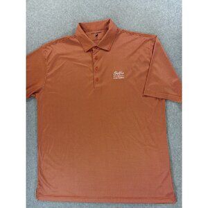 Horn Legend Geometric Short Sleeve Country Club Polo Shirt (Men's Medium) Orange
